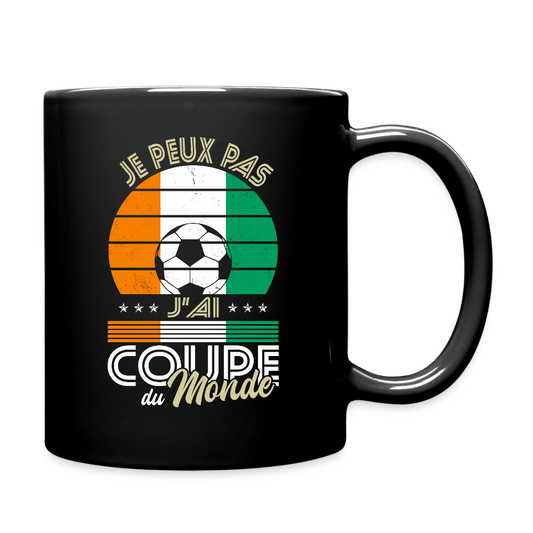 Mug uni - Je peux pas j'ai Coupe du Monde - Côte d’Ivoire - noir