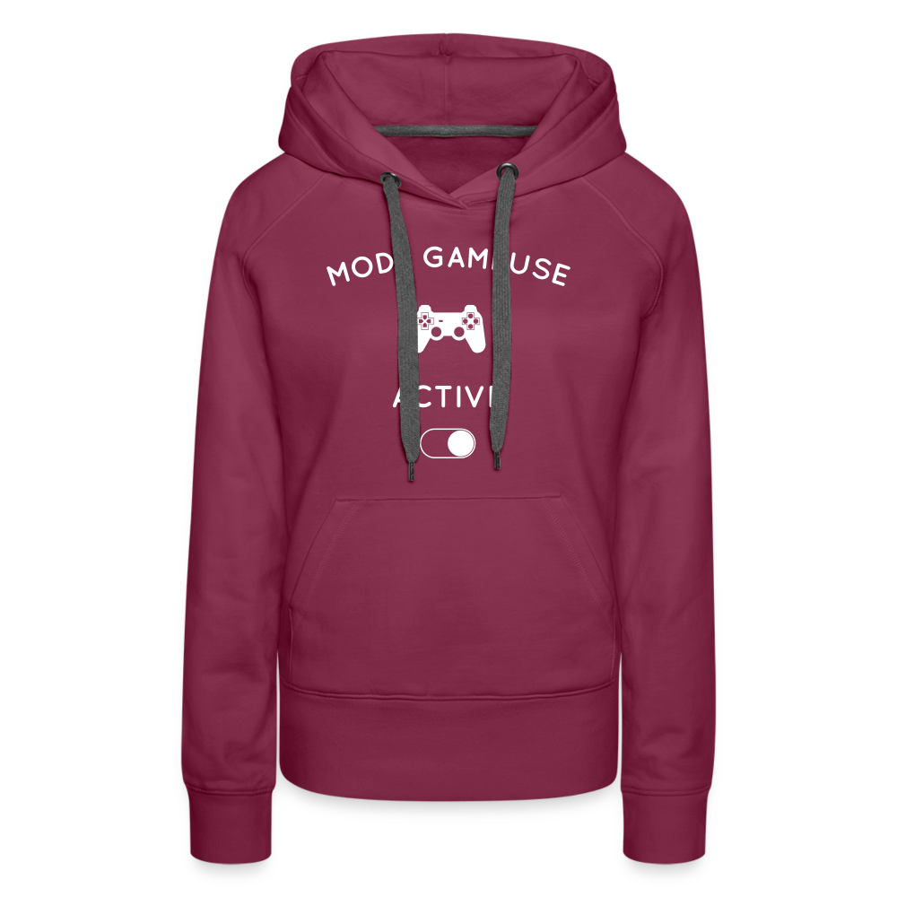 Sweat à capuche Premium Femme - Mode gameuse activé - bordeaux