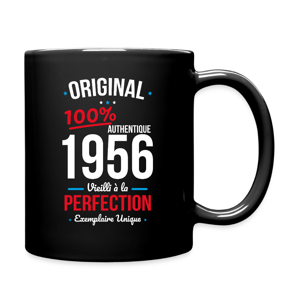 Mug uni anniversaire 70 ans Homme – Original 1956 Authentique - noir