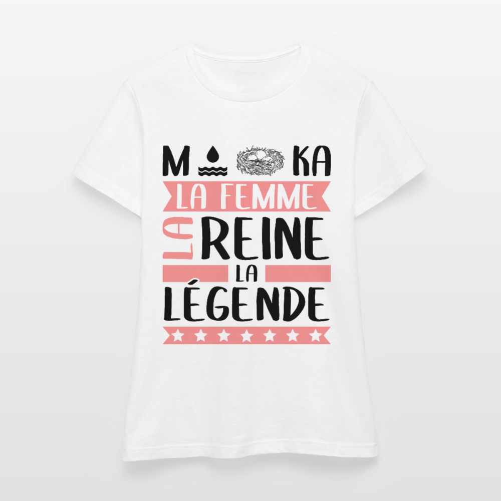 T-shirt femme coloris clair Monica rébus – La femme, la reine, la légende - blanc