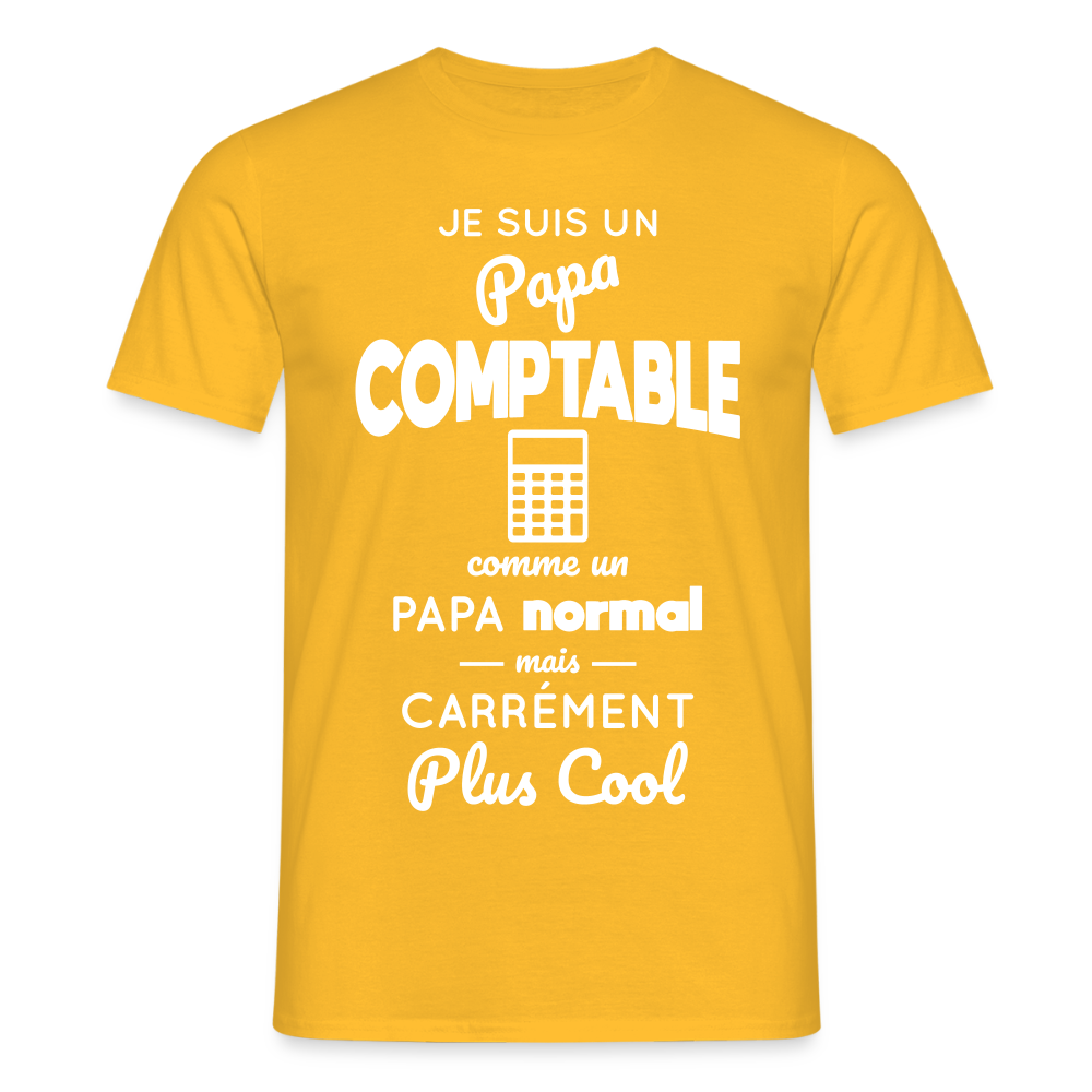 T-shirt Homme - Papa comptable plus cool - jaune