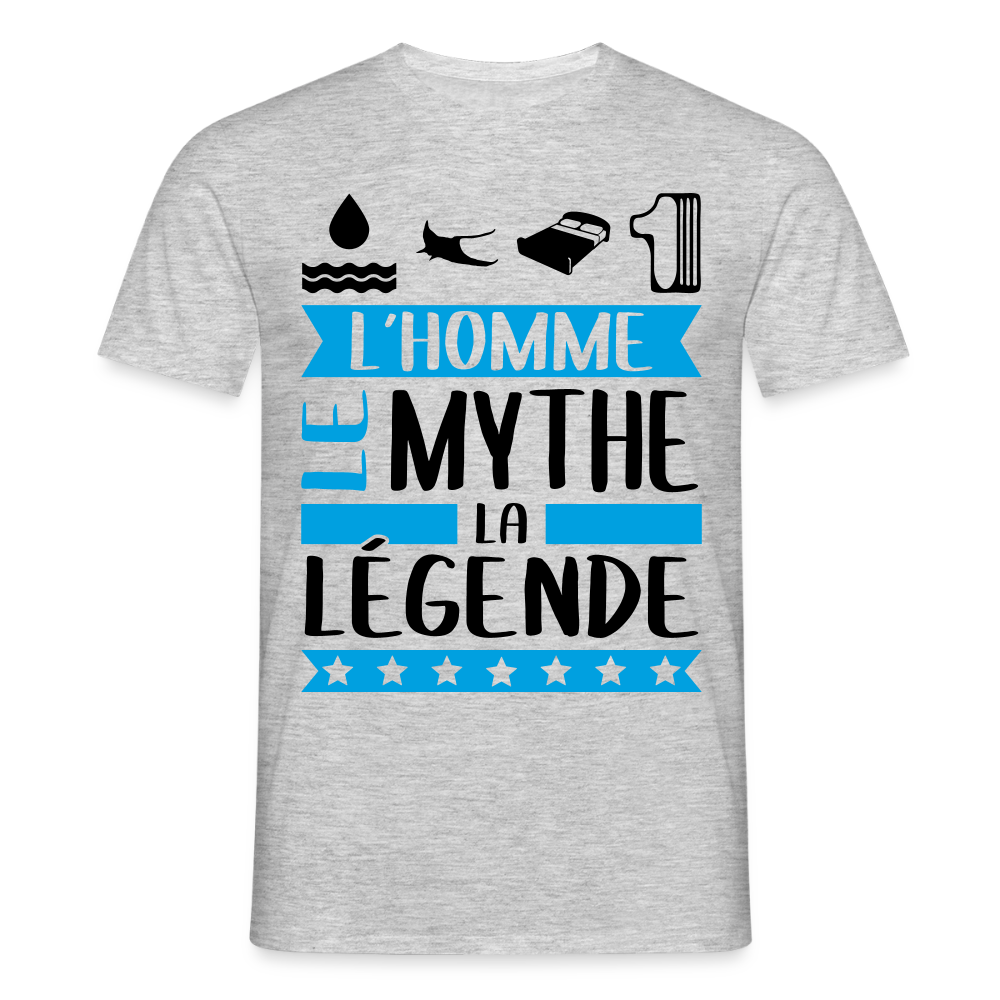 T-shirt homme coloris clair Aurélien rébus – L’homme, le mythe, la légende - gris chiné