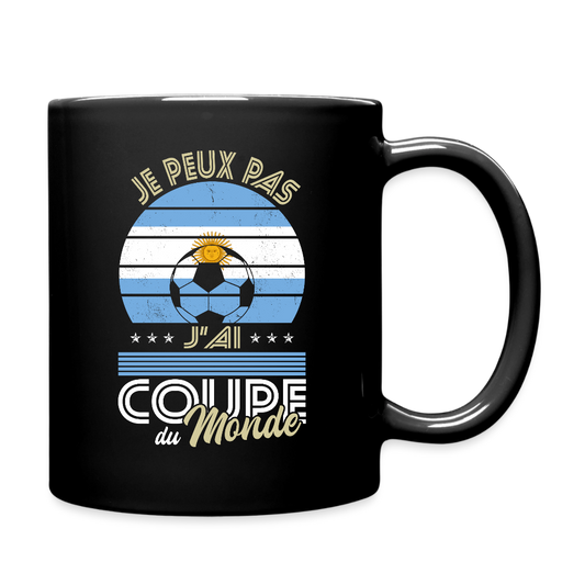Mug uni - Je peux pas j'ai Coupe du Monde - Argentine - noir