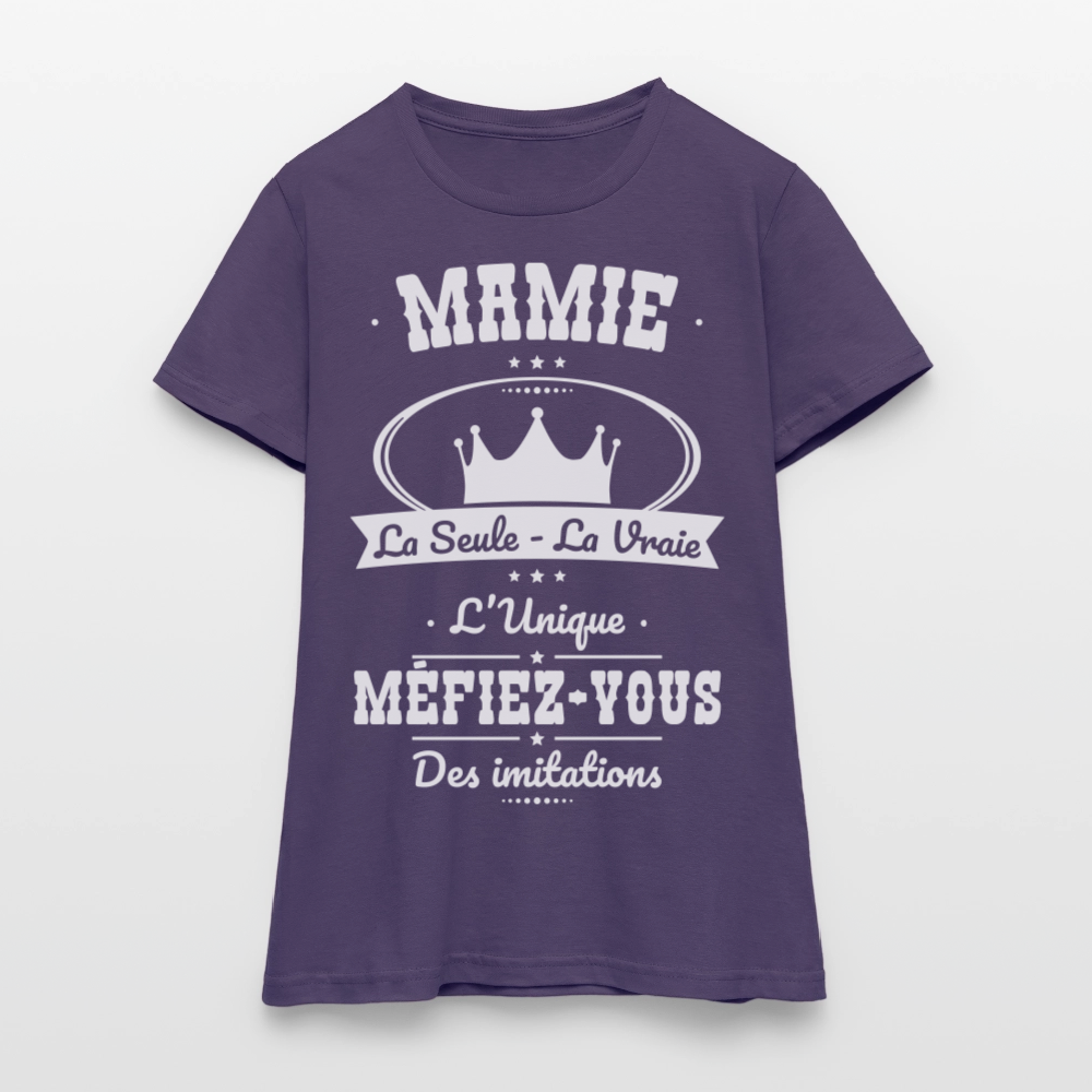 T-shirt Femme - Mamie - la seule - la vraie - l'unique - violet foncé
