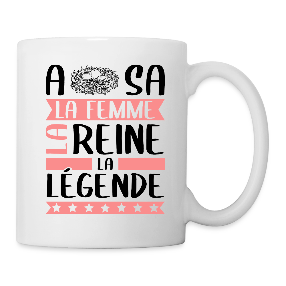 Mug blanc Anissa rébus – La femme, la reine, la légende - blanc