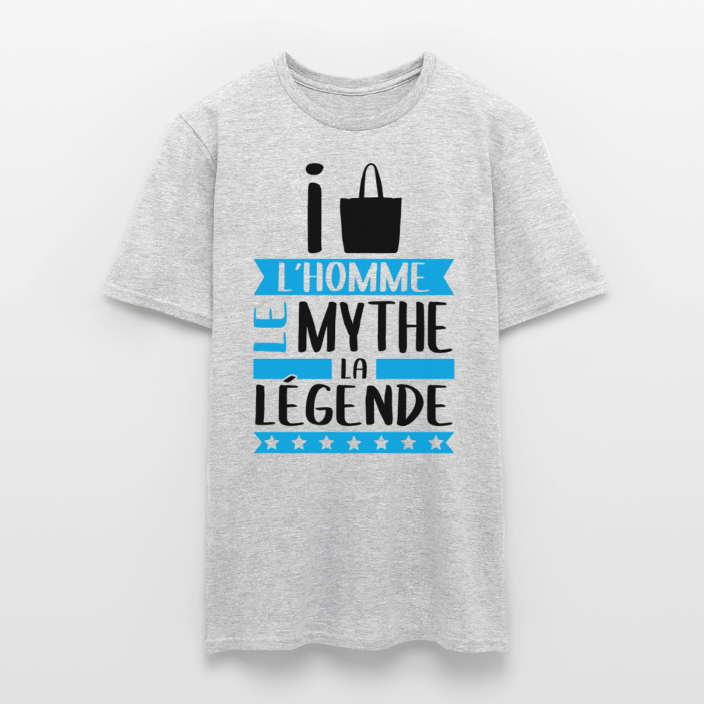 T-shirt homme coloris clair Isaac en rébus – L’homme, le mythe, la légende - gris chiné