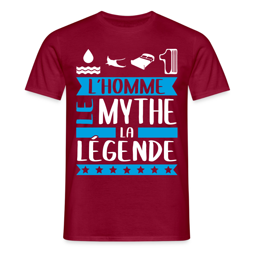 T-shirt homme Aurélien rébus – L’homme, le mythe, la légende - rouge brique