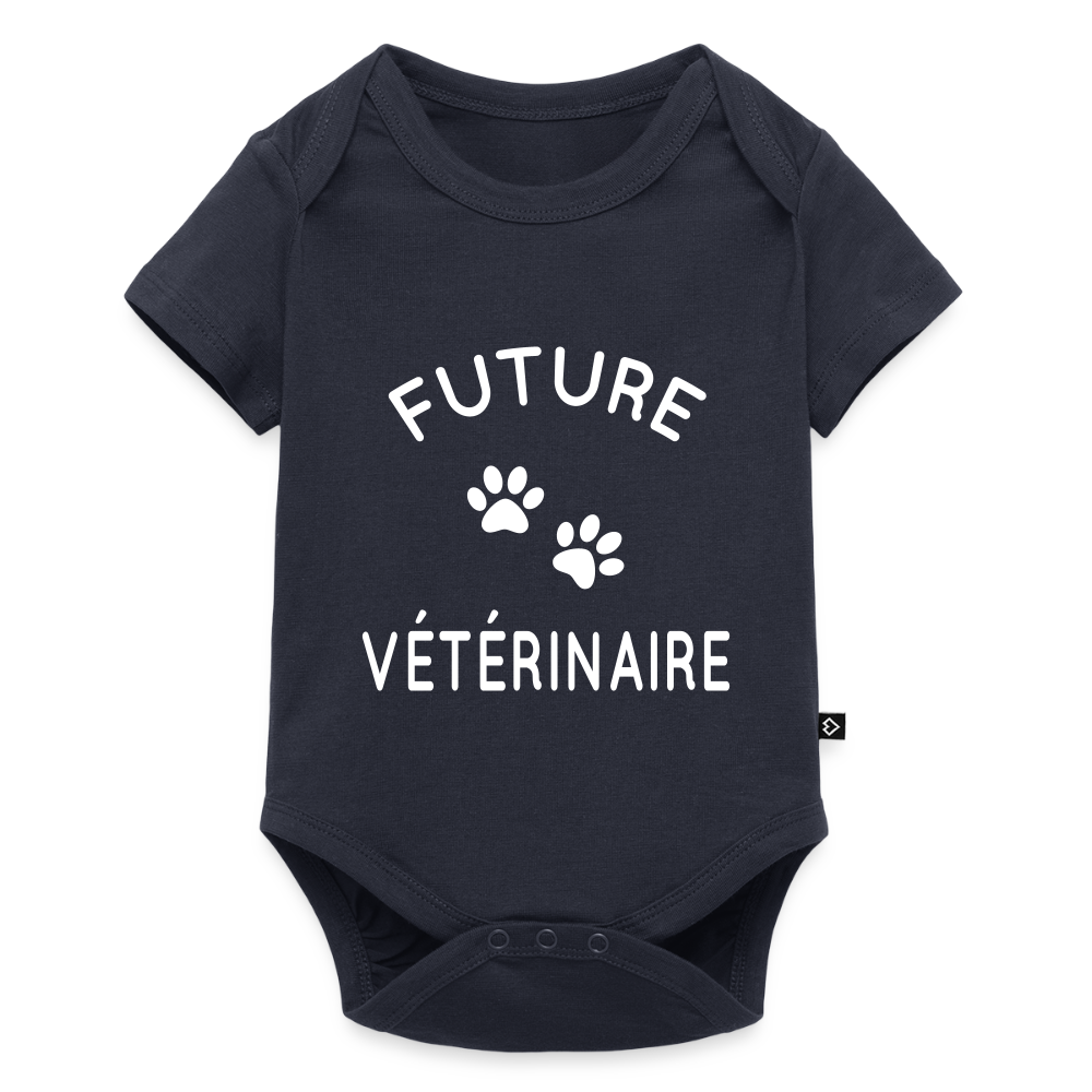Body Bébé bio manches courtes - Future vétérinaire - bleu marine