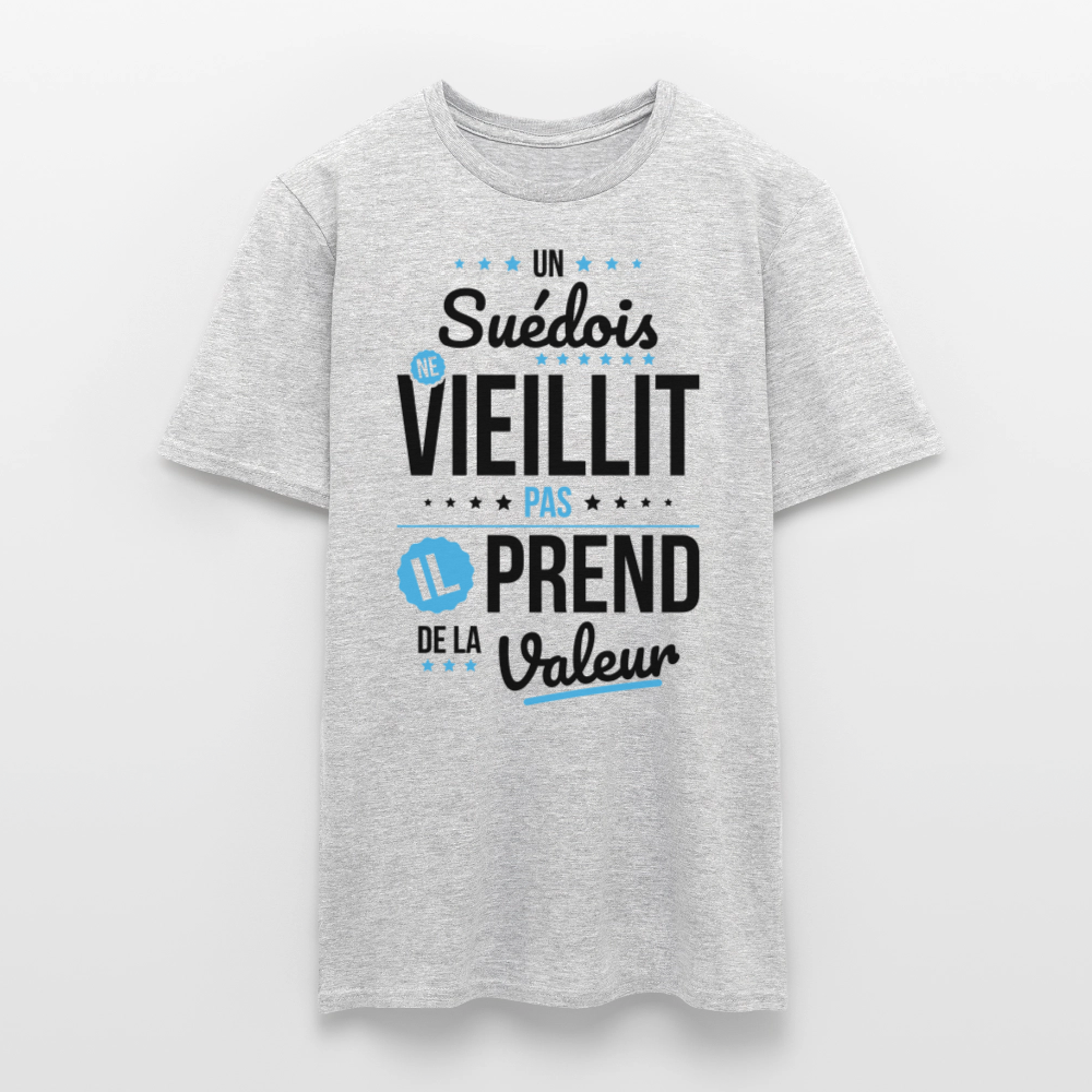 T-shirt Homme - Un Suédois ne vieillit pas - gris chiné