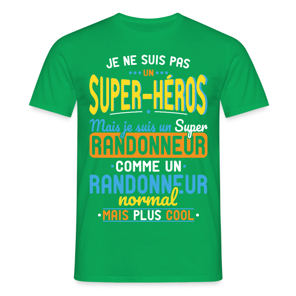 T-shirt Homme - Pas un Super-Héros mais un super Randonneur - vert