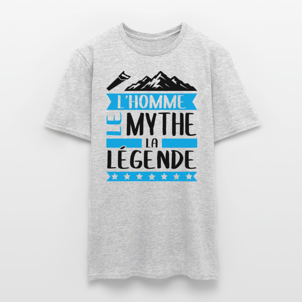 T-shirt homme coloris clair Simon en rébus – L’homme, le mythe, la légende - gris chiné