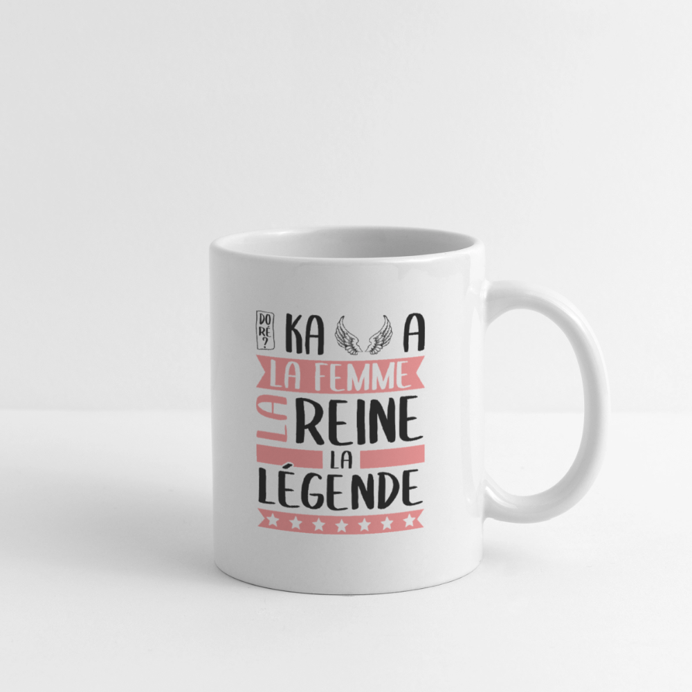 Mug blanc Michaëlla rébus – La femme, la reine, la légende - blanc