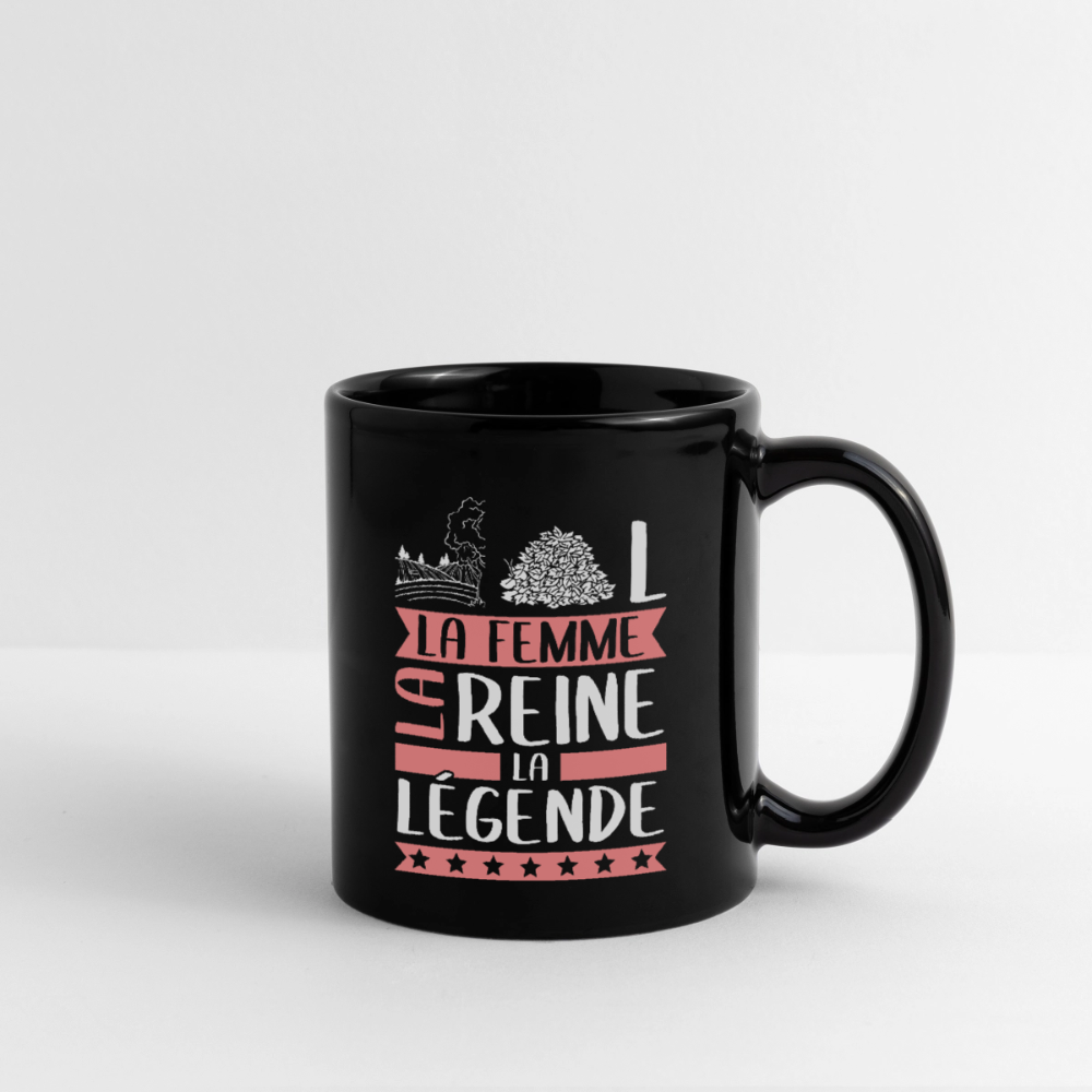 Mug uni Chantal rébus – La femme, la reine, la légende - noir