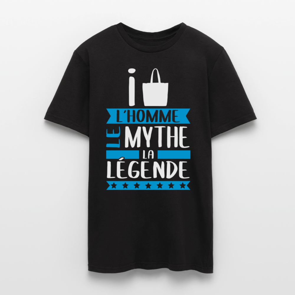 T-shirt homme Isaac rébus – L’homme, le mythe, la légende - noir