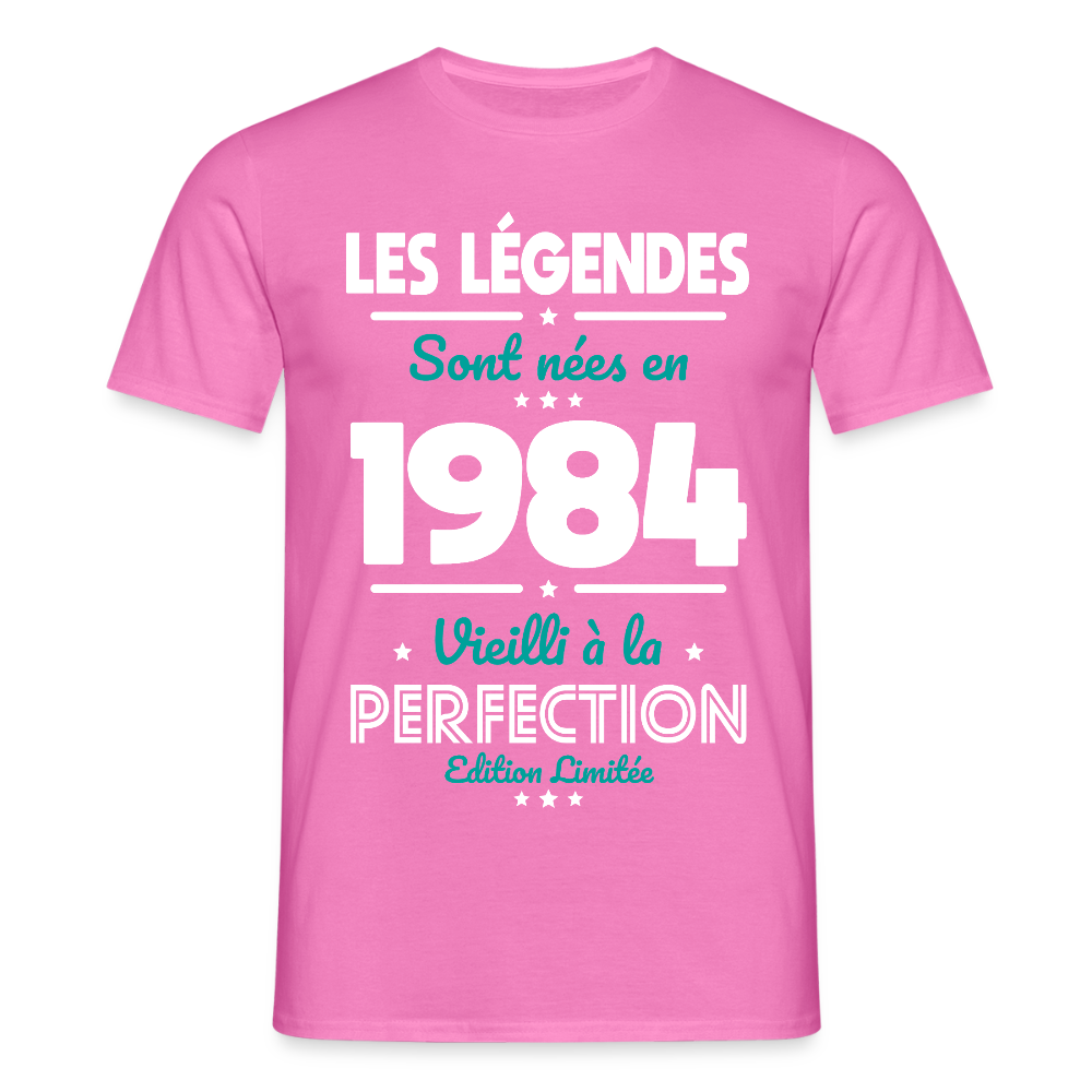 T-shirt Homme - Anniversaire 41 Ans - Les Légendes sont nées en 1984 - rose