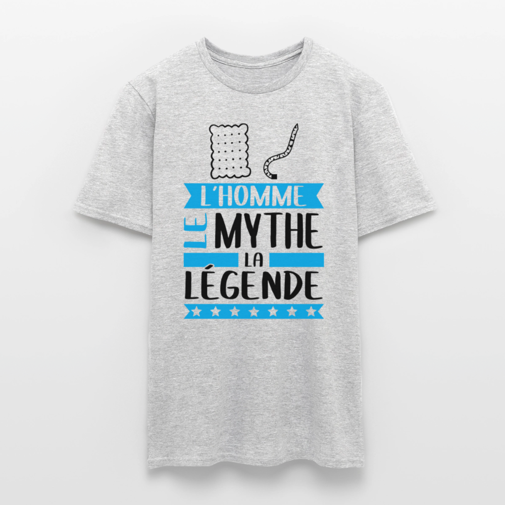 T-shirt homme coloris clair Luc en rébus – l’homme, le mythe, la légende - gris chiné