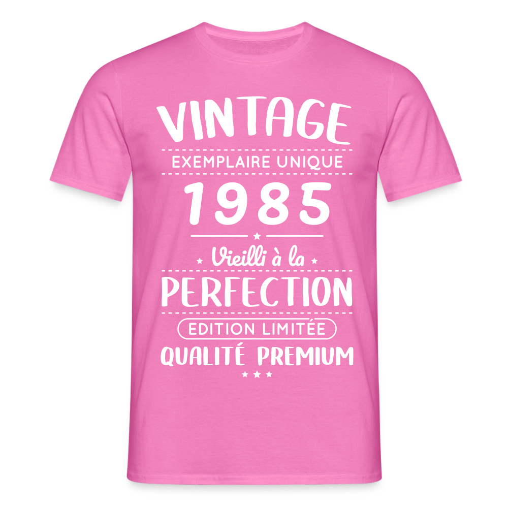 T-shirt Homme - Anniversaire 40 Ans - Vintage 1985 - rose