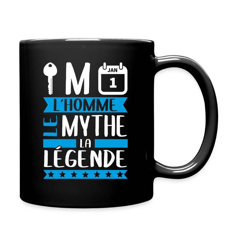 Mug uni Clément rébus – L’homme, le mythe, la légende - noir