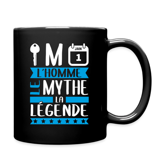 Mug uni Clément rébus – L’homme, le mythe, la légende - noir