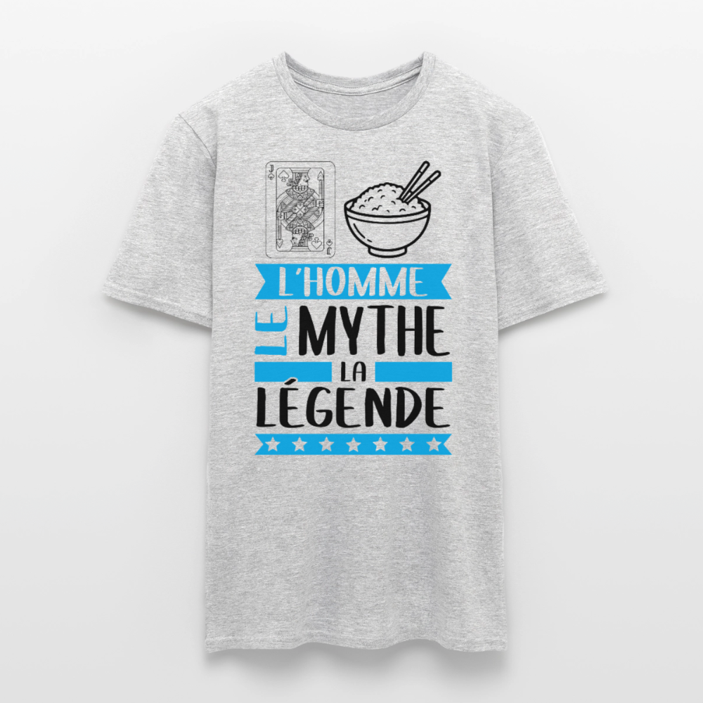 T-shirt homme coloris clair Valéry rébus – L’homme, le mythe, la légende - gris chiné