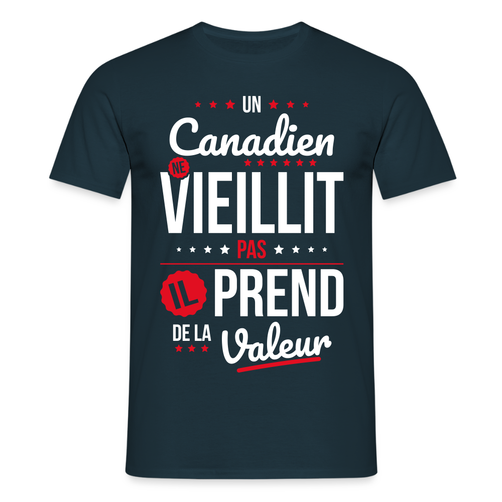 T-shirt Homme - Un Canadien ne vieillit pas - marine