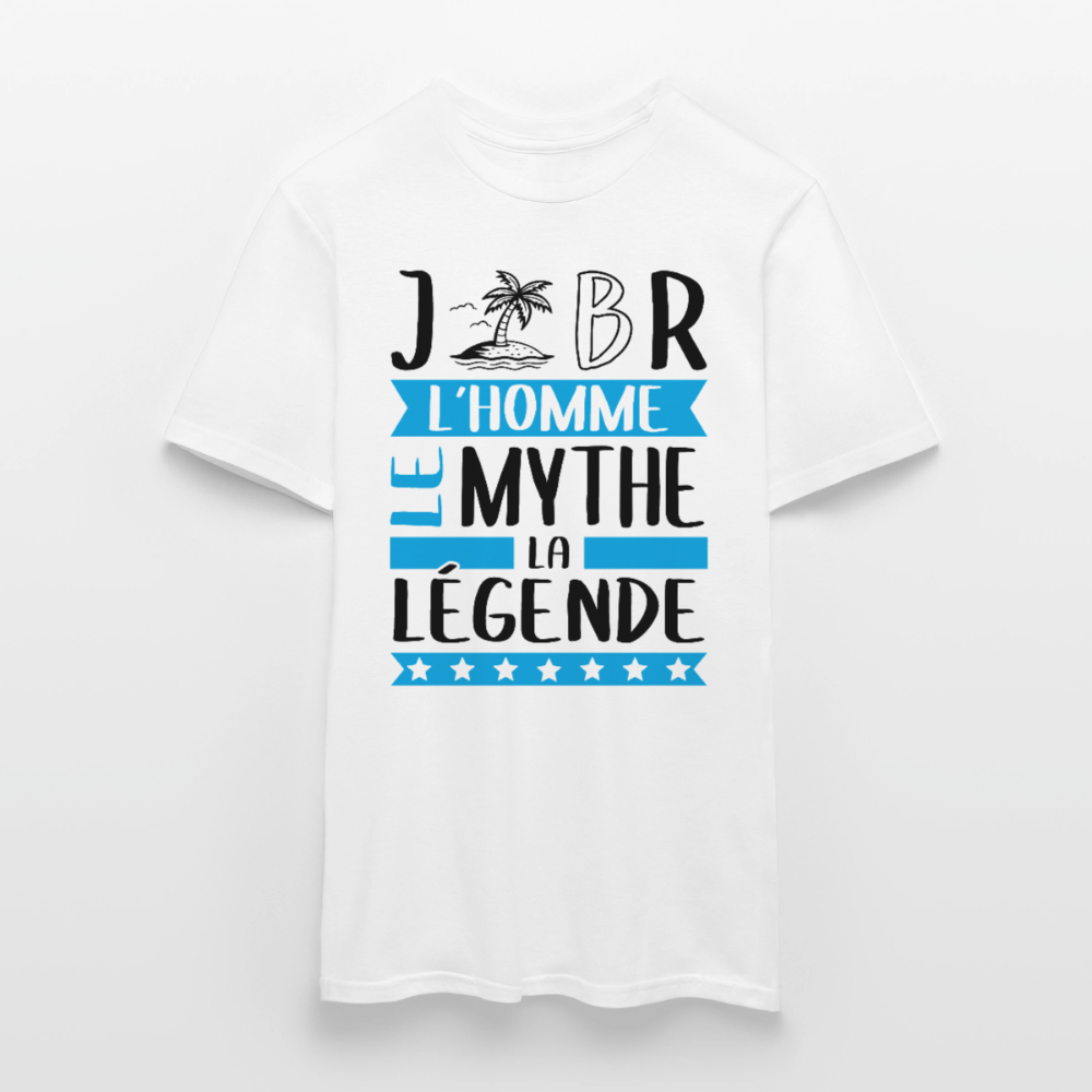 T-shirt homme coloris clair Gilbert en rébus – L’homme, le mythe, la légende - blanc