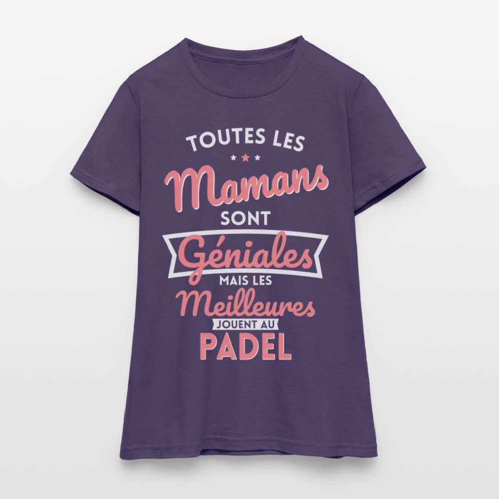 T-shirt Femme - Mamans géniales - Les meilleures jouent au padel - violet foncé