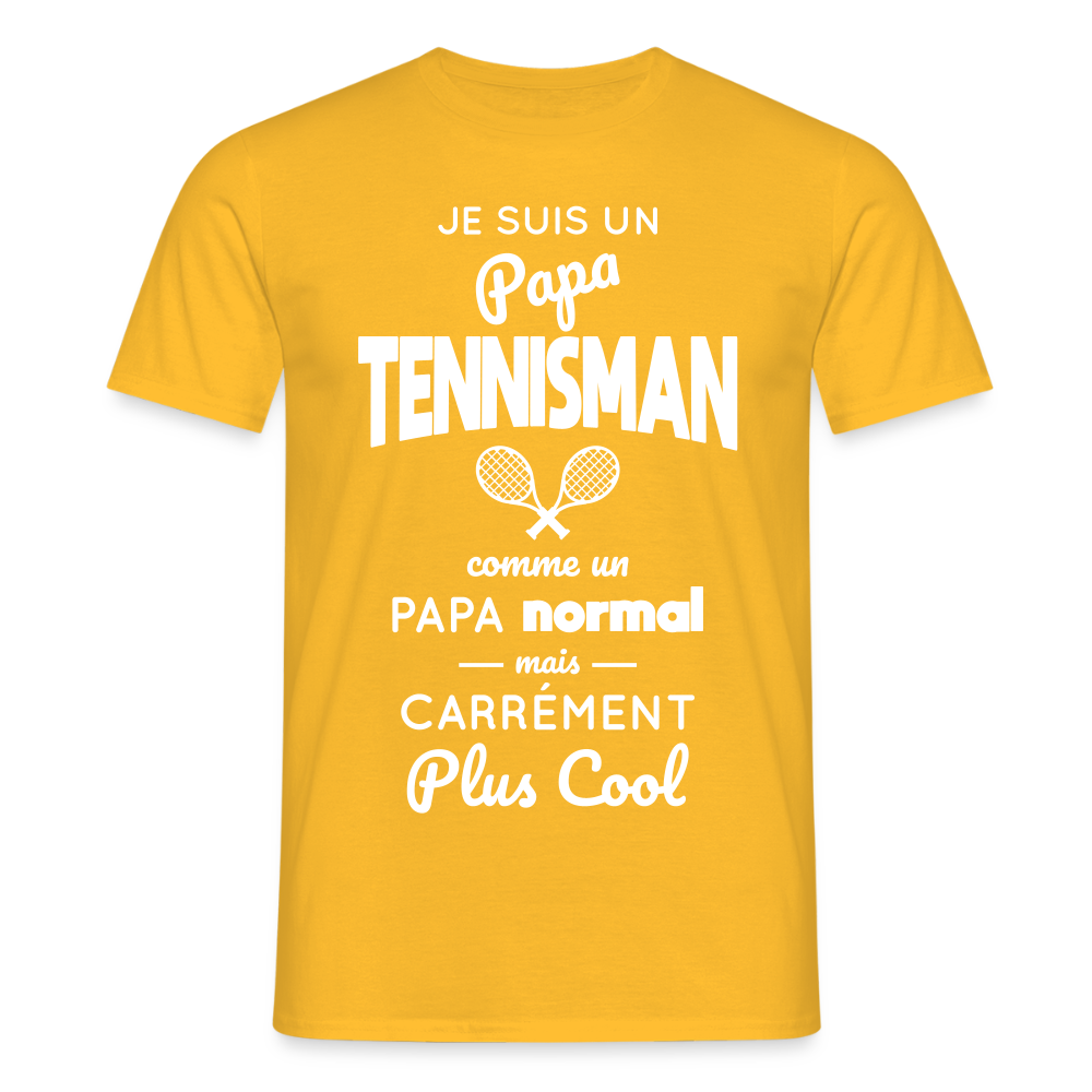 T-shirt Homme - Papa tennisman plus cool - jaune