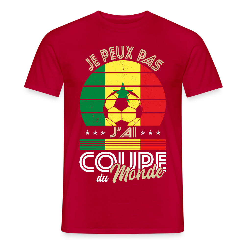 T-shirt Homme - Je peux pas j'ai Coupe du Monde - Sénégal - rouge