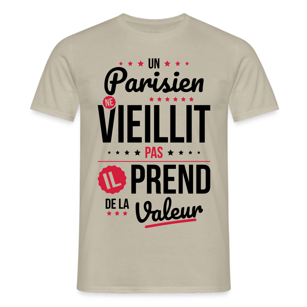 T-shirt Homme -  Un Parisien ne vieillit pas - beige sable