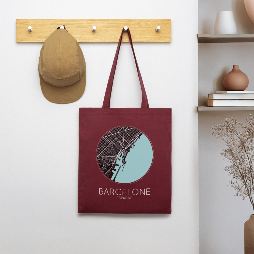 Tote Bag Barcelone Bio – Plan de Barcelone - bordeaux