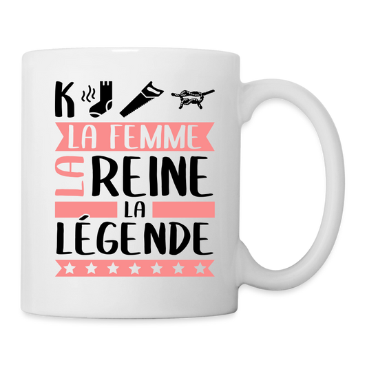 Mug blanc Capucine rébus – La femme, la reine, la légende - blanc