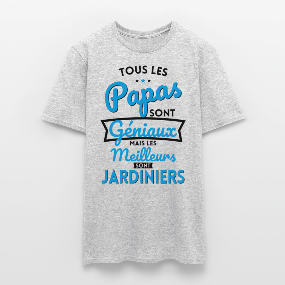 T-shirt Homme - Papas géniaux - Les meilleurs sont jardiniers - gris chiné
