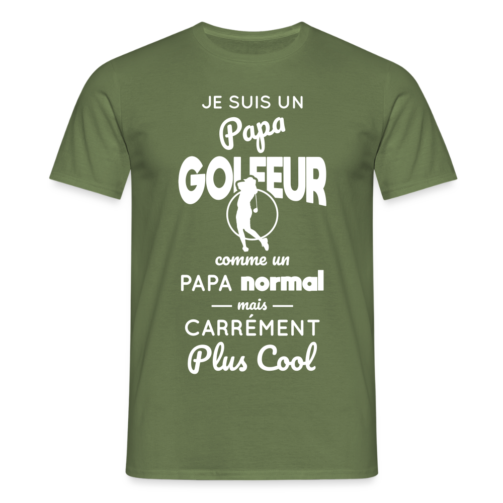 T-shirt Homme - Papa golfeur plus cool - vert militaire