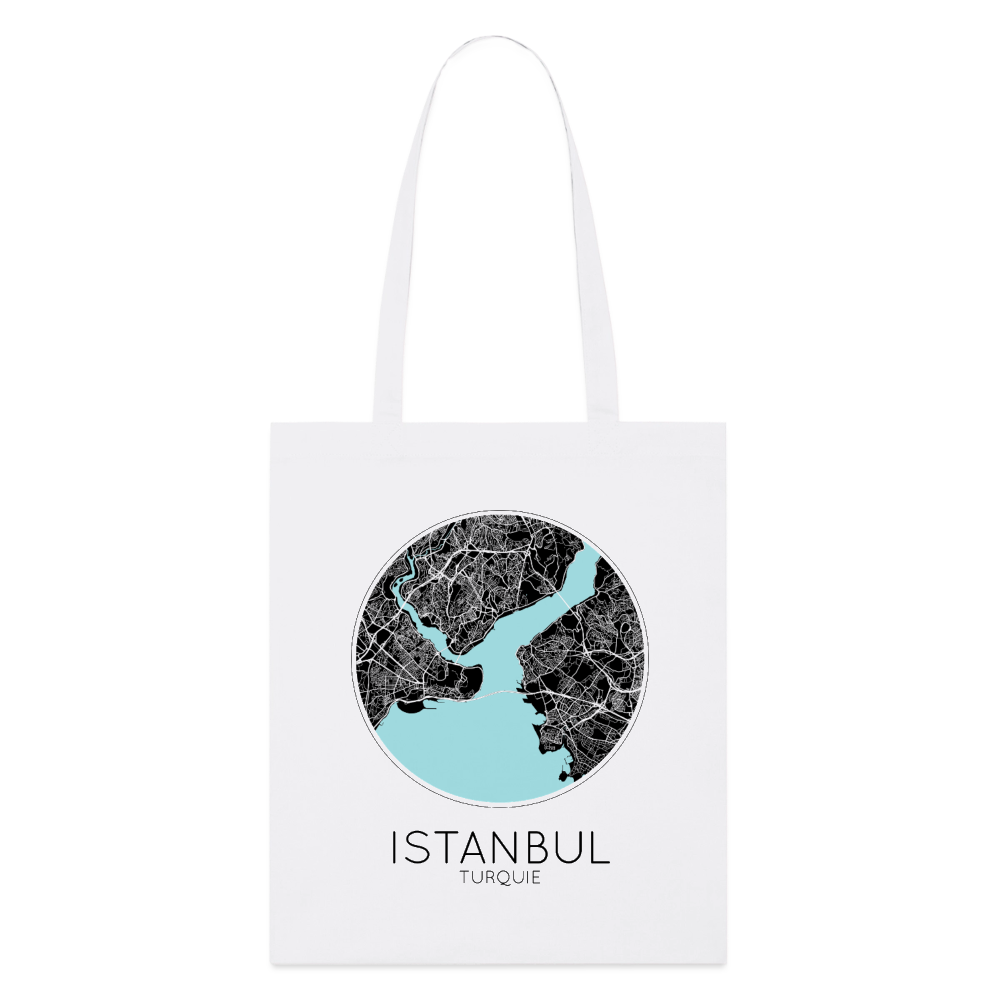 Tote Bag Istanbul Bio Coloris Clair – Plan d’Istanbul - blanc
