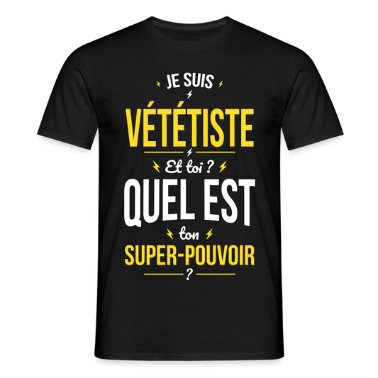 T-shirt Homme - Je suis vététiste - Super-pouvoir - noir