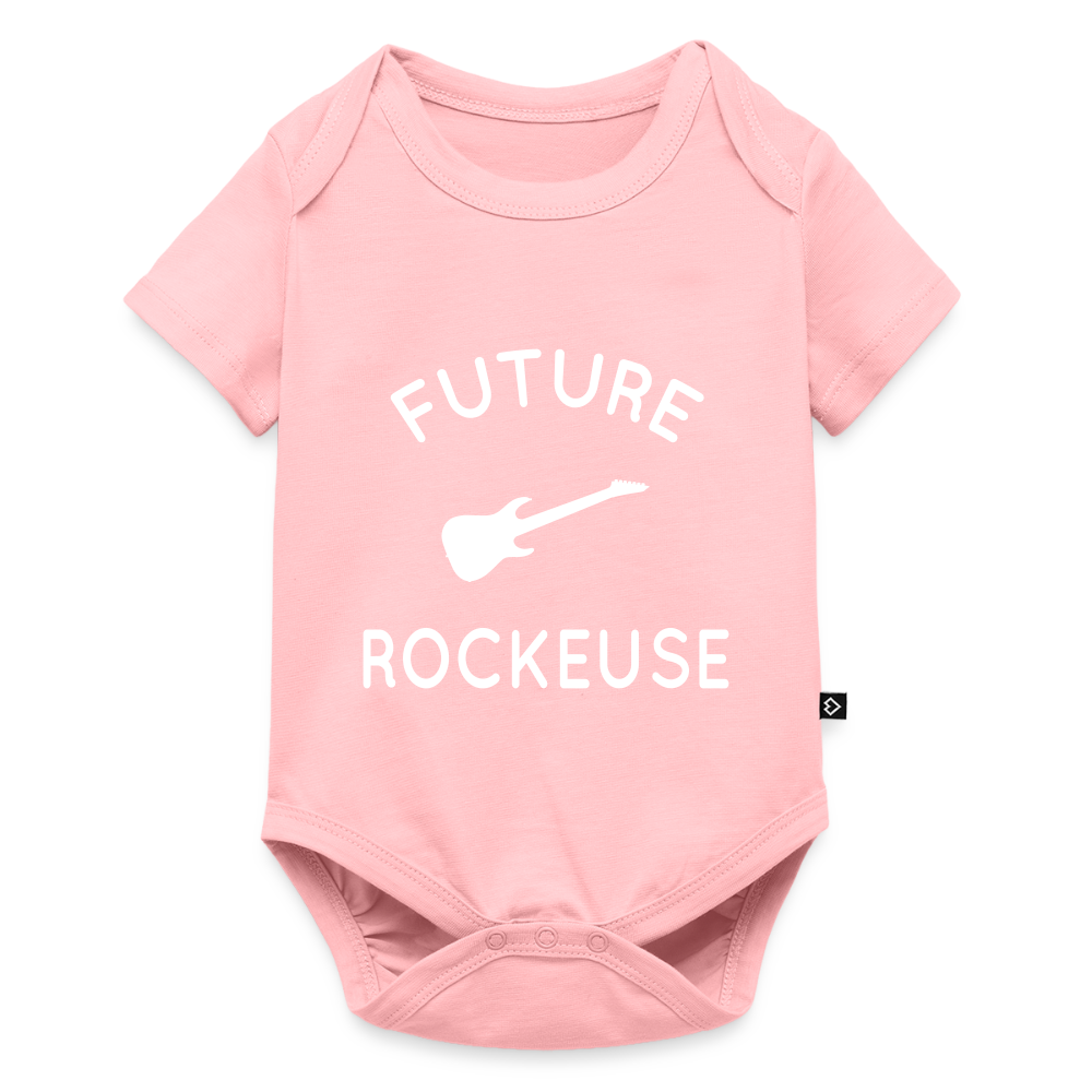Body Bébé bio manches courtes - Future rockeuse - rose