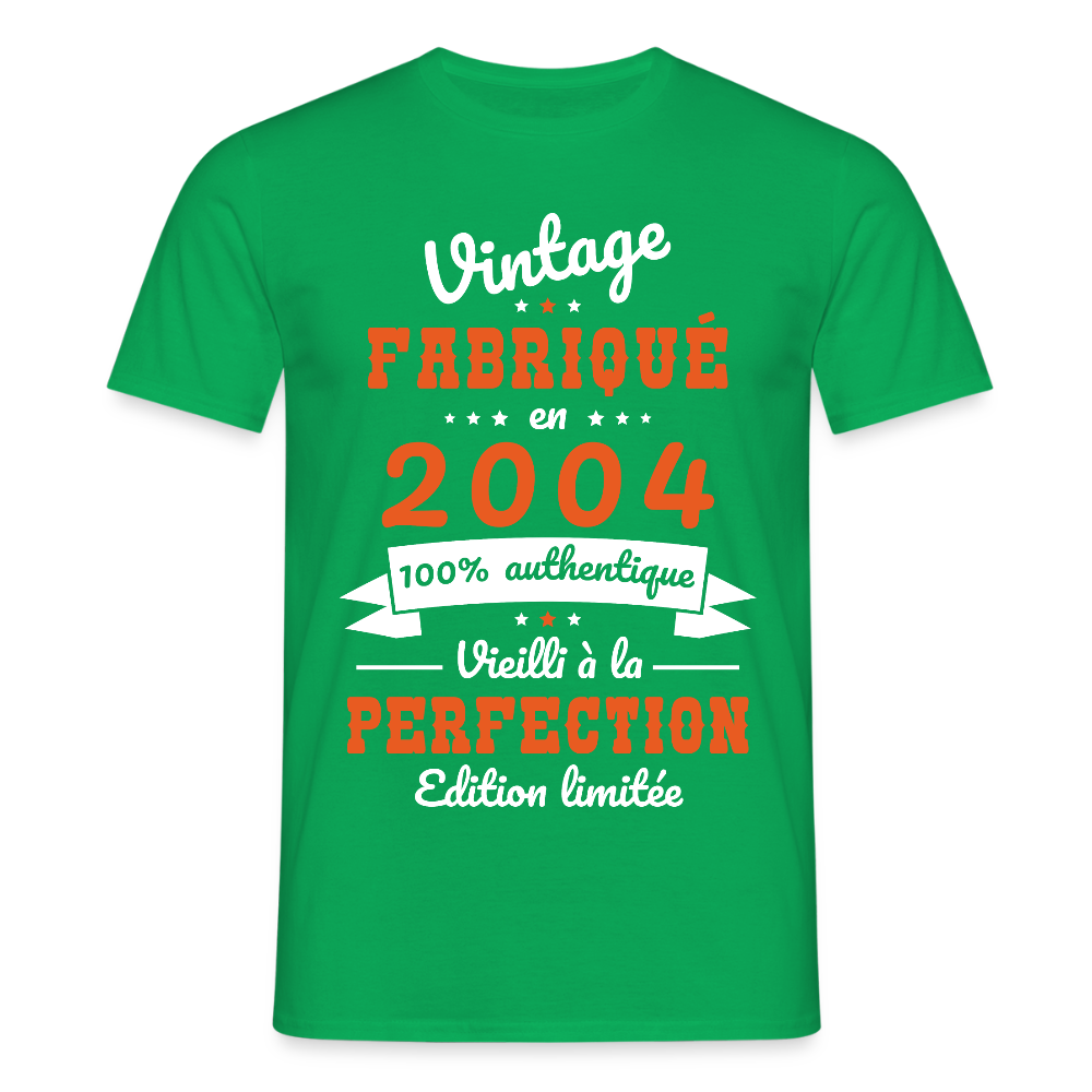 T-shirt Homme - Anniversaire 21 Ans - Vintage Fabriqué en 2004 - vert