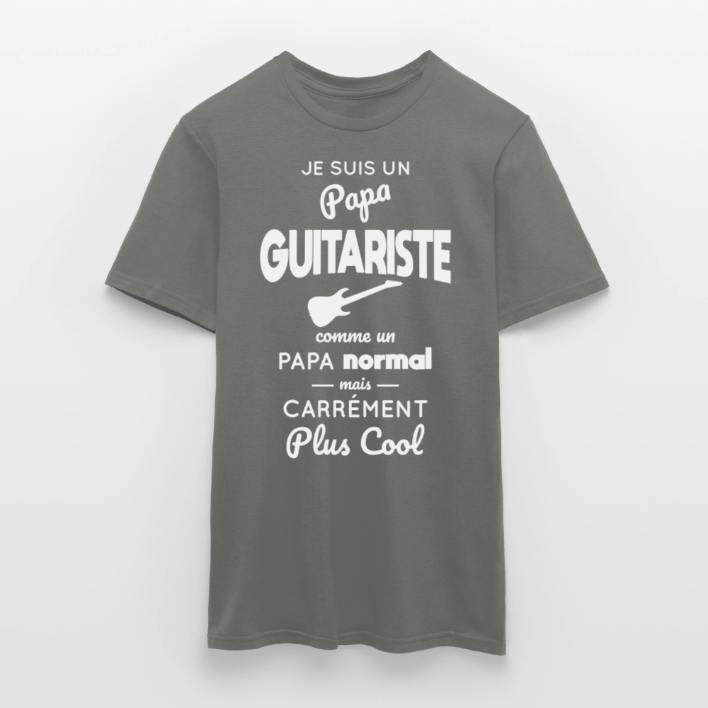 T-shirt Homme - Papa guitariste plus cool - gris graphite