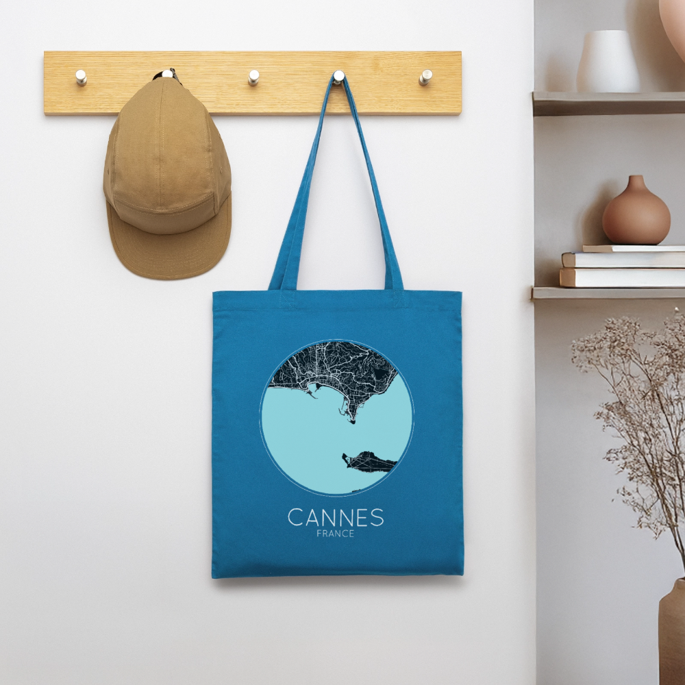 Tote Bag Cannes Bio – Plan de Cannes - bleu royal