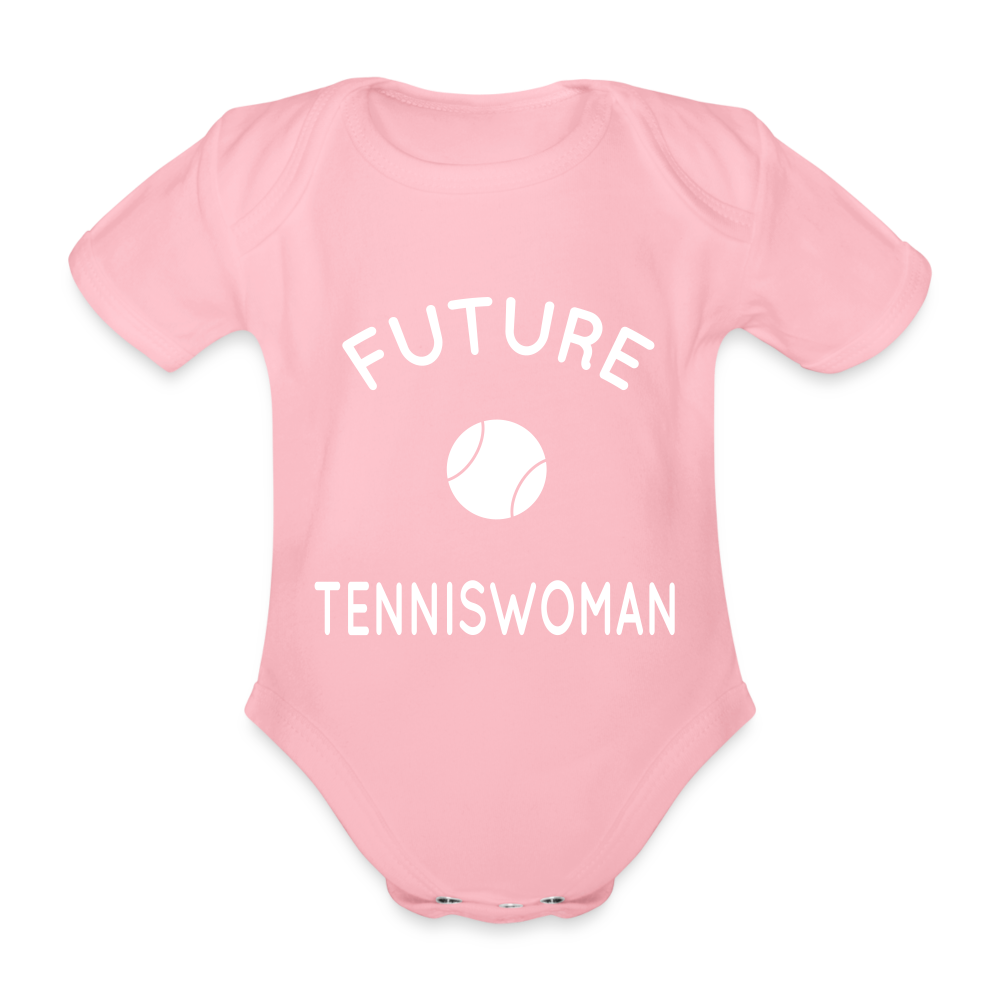 Body Bébé bio manches courtes - Future tenniswoman - rose clair