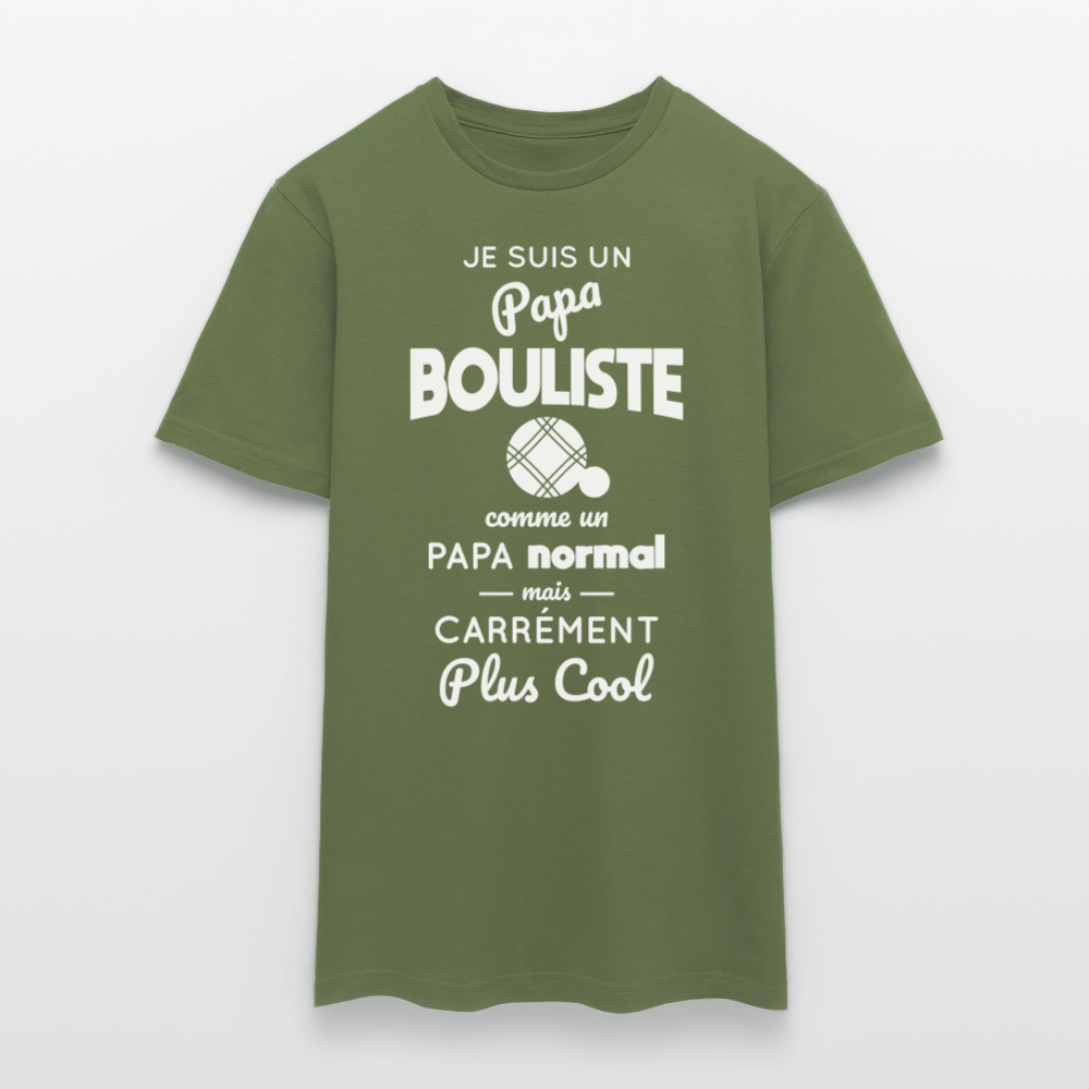 T-shirt Homme - Papa bouliste plus cool - vert militaire