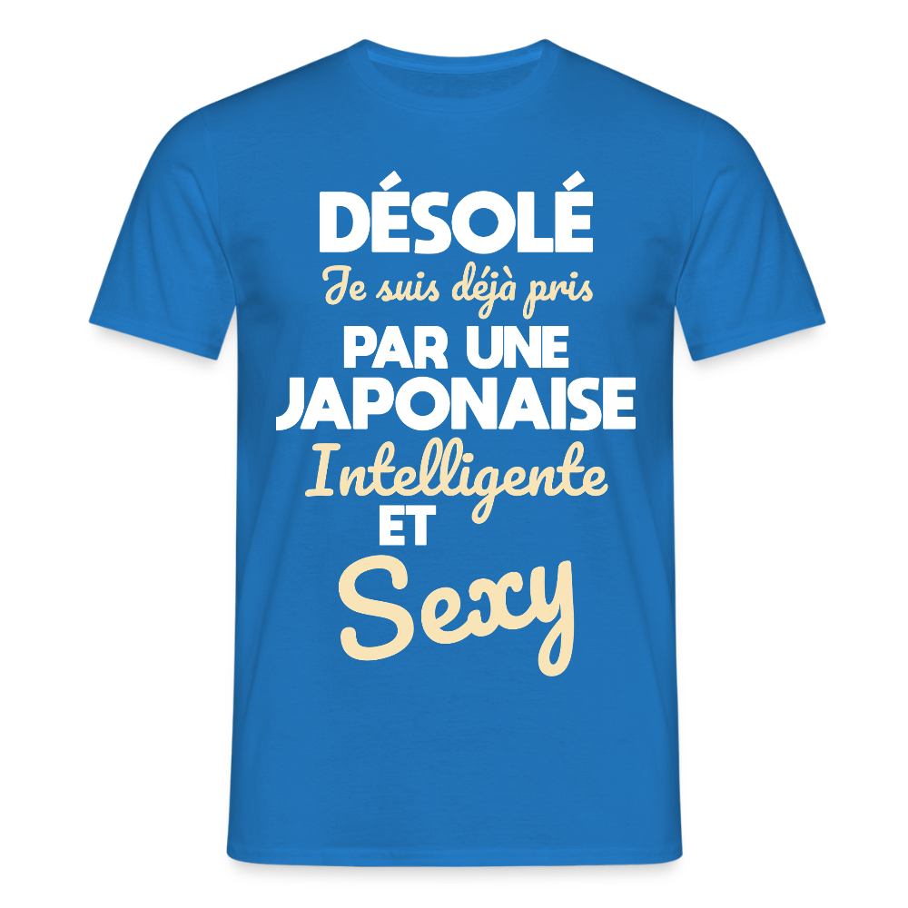 T-shirt Homme -  Je suis déjà pris par une Japonaise intelligente et sexy - bleu royal