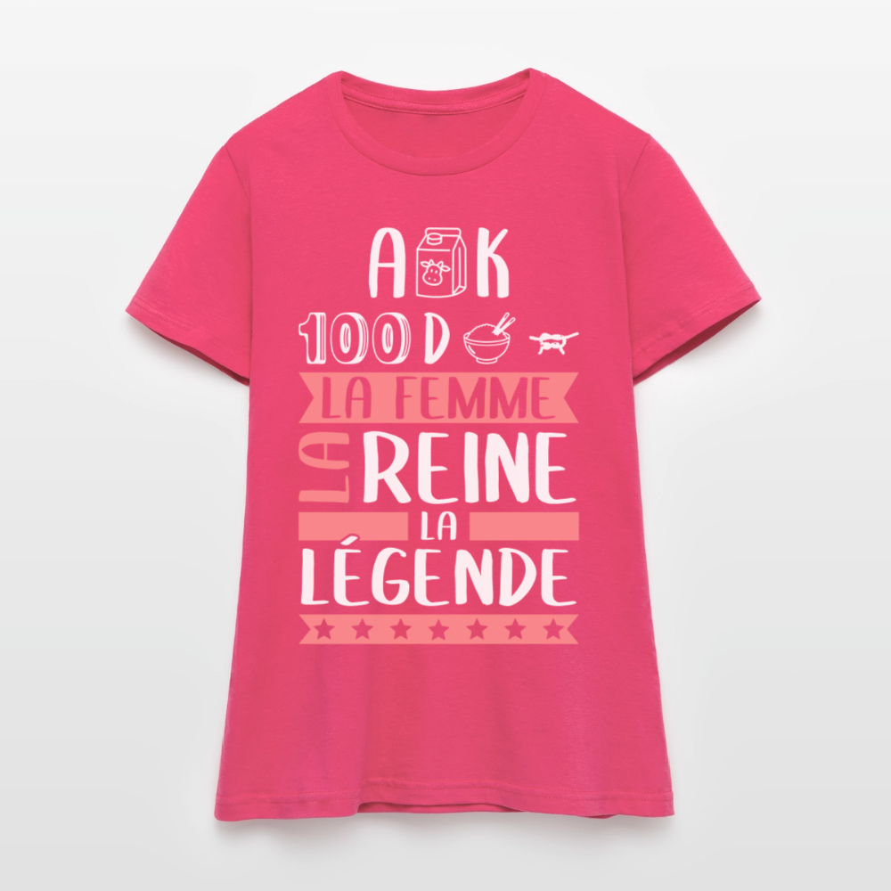 T-shirt femme Alexandra rébus – La femme, la reine, la légende - rose azalée