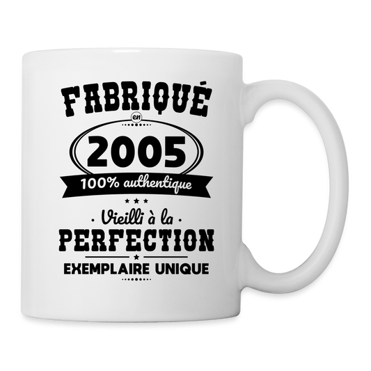 Mug blanc - Anniversaire 20 Ans - Fabriqué en 2005 - blanc