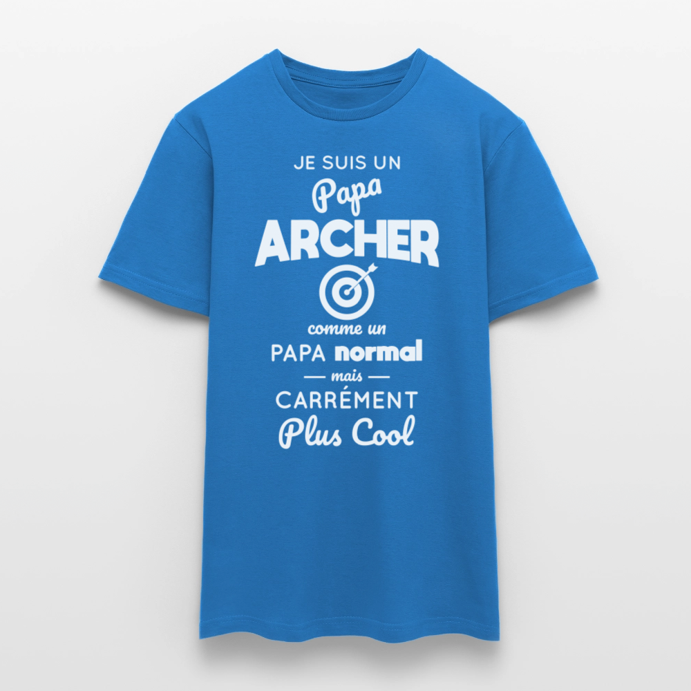 T-shirt Homme - Papa archer plus cool - bleu royal