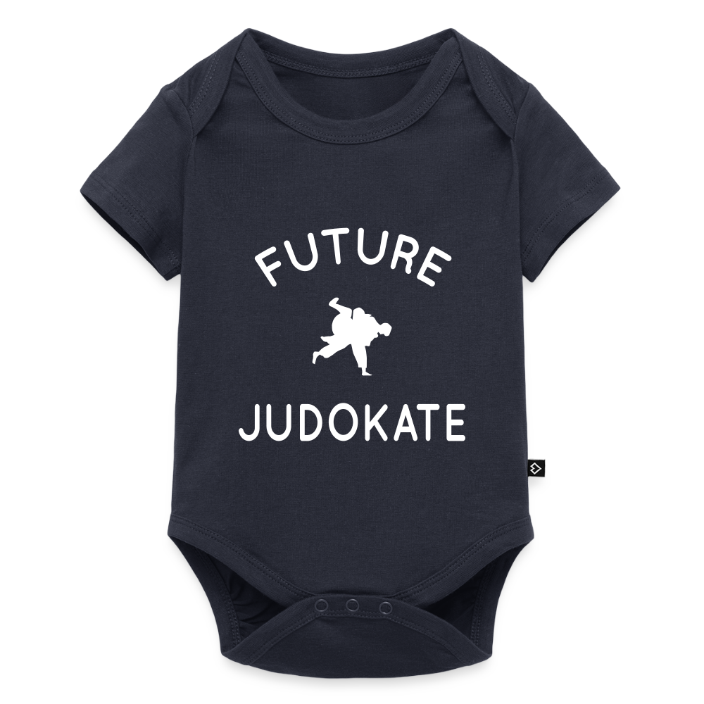 Body Bébé bio manches courtes - Future judokate - bleu marine
