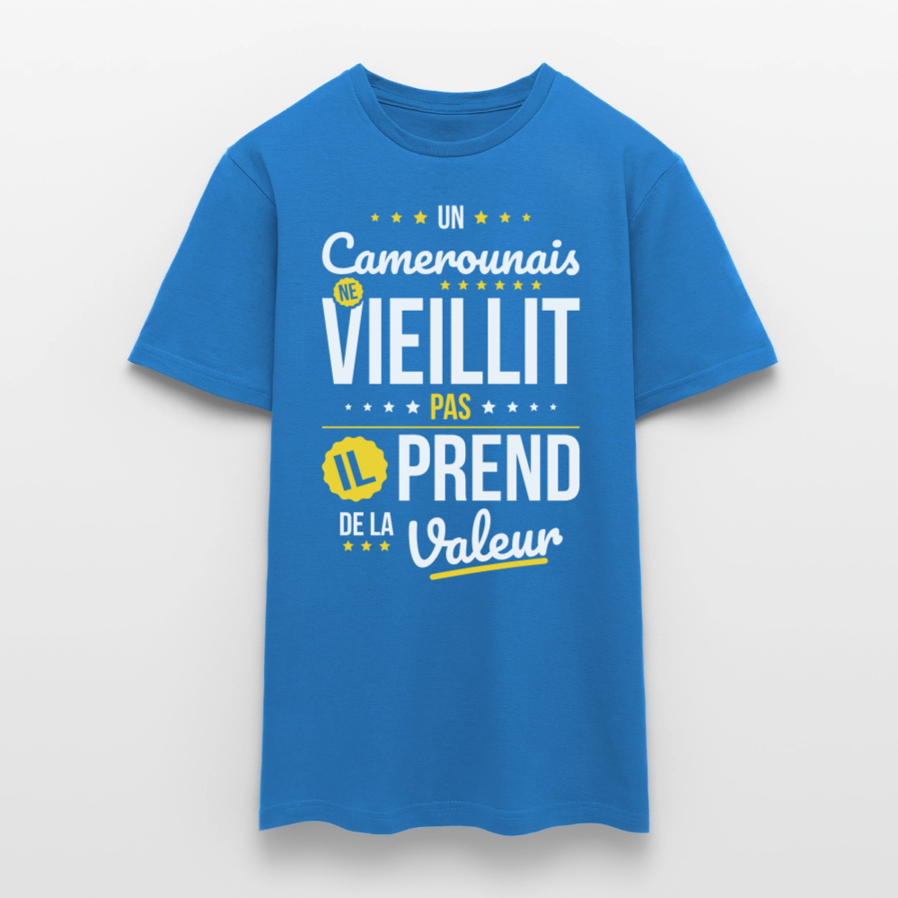 T-shirt Homme - Un Camerounais ne vieillit pas - bleu royal