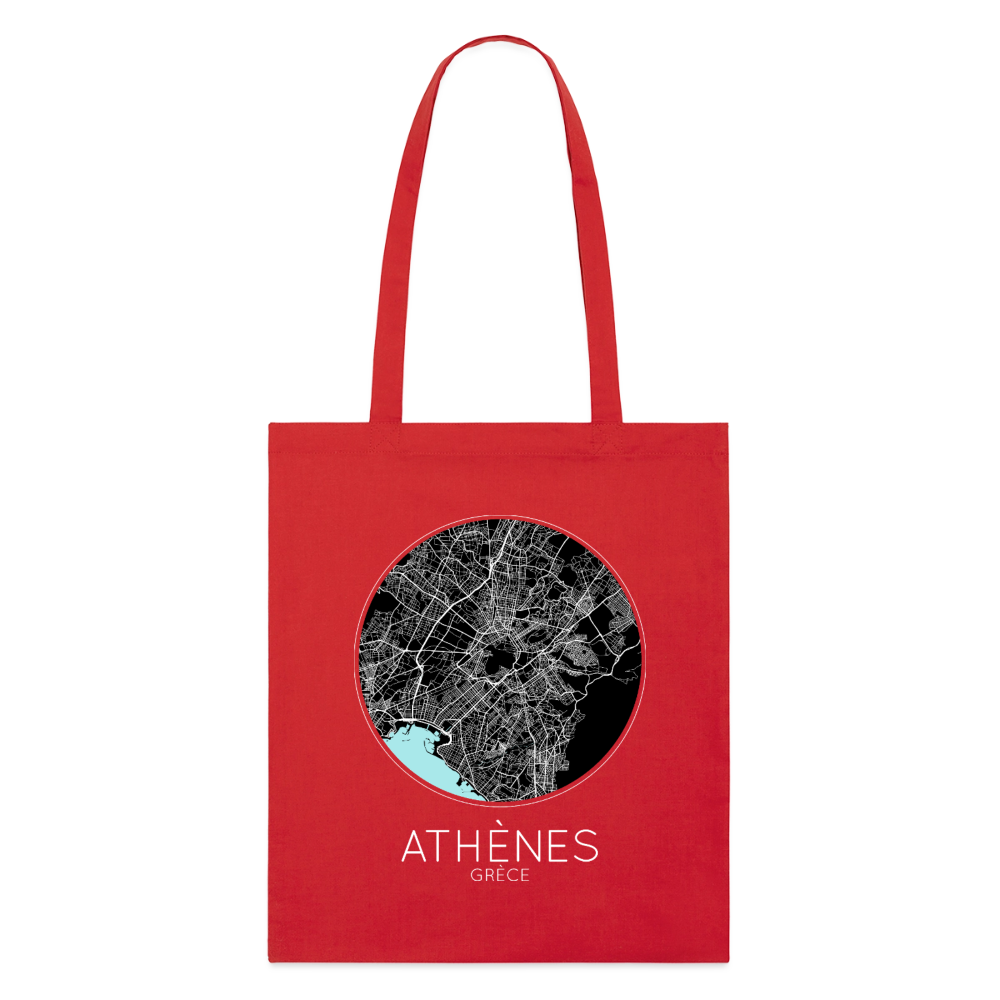 Tote Bag Athènes Bio – Plan d’Athènes - rouge
