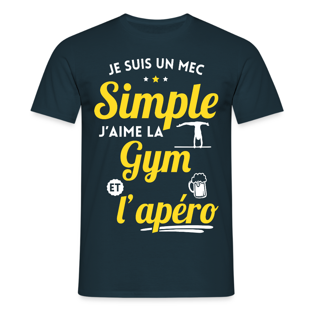 T-shirt Homme - J'aime la gym et l'apéro - marine